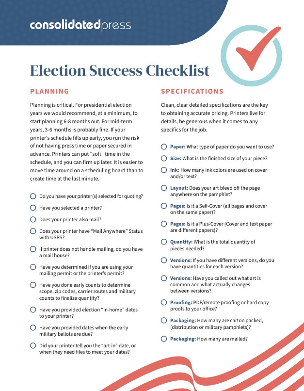 Strategizing for election success - Checklist